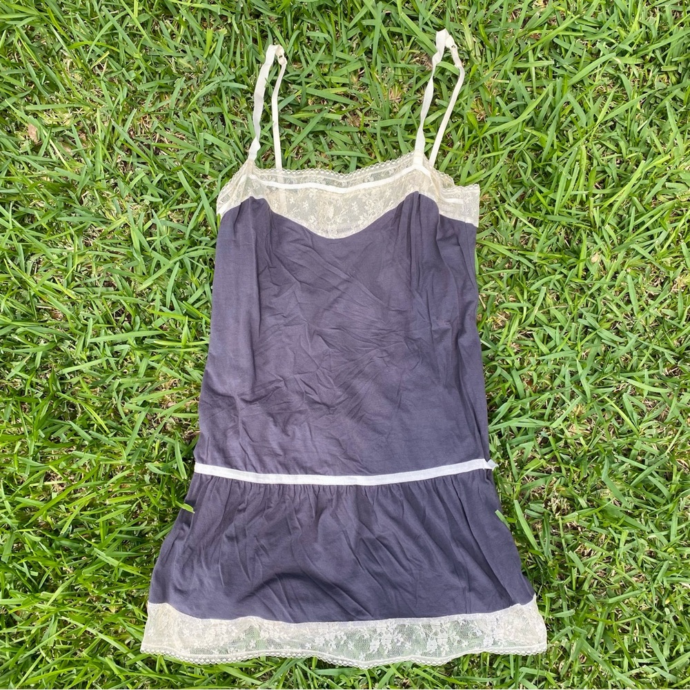 Vintage Victoria’s Secret grey and white lace slip dress